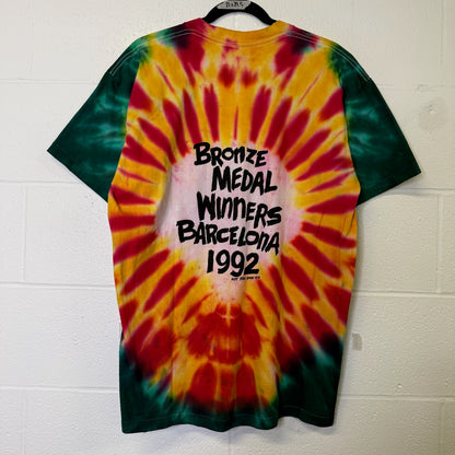Vintage 1996 Grateful Dead Lithuania AOP T-Shirt Sz L Tie Dye Basketball