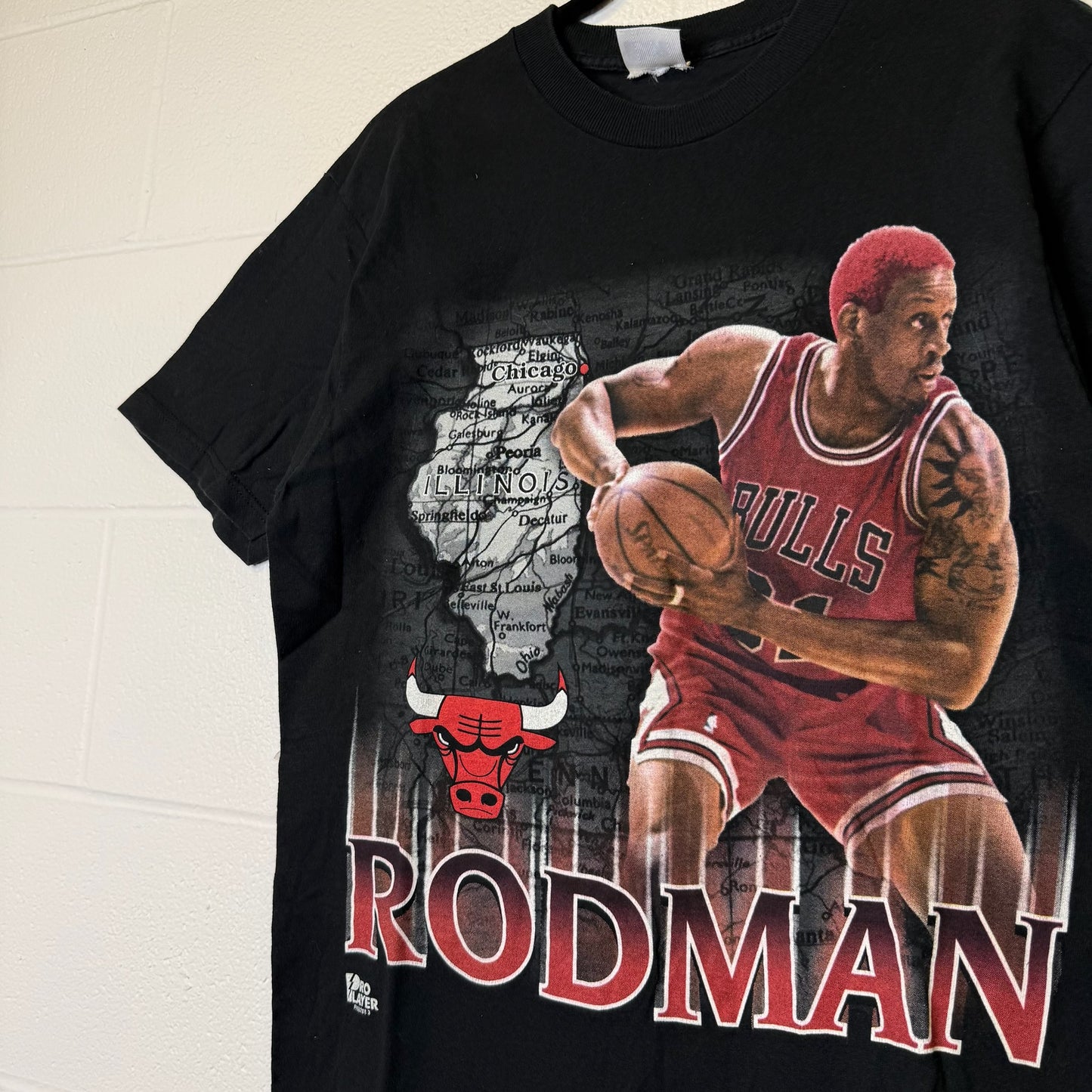 90's Dennis Rodman Chicago Bulls NBA T-shirt Sz L (B2584