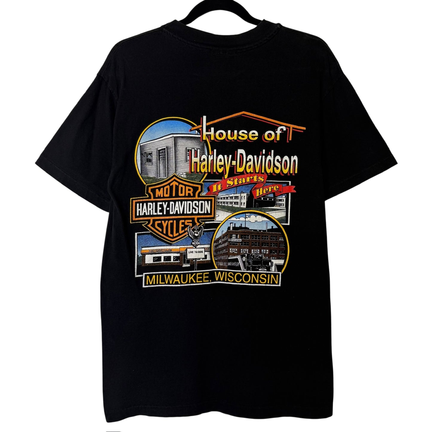 90's Harley Davidson Four Fathers T-shirt Sz M (B591)