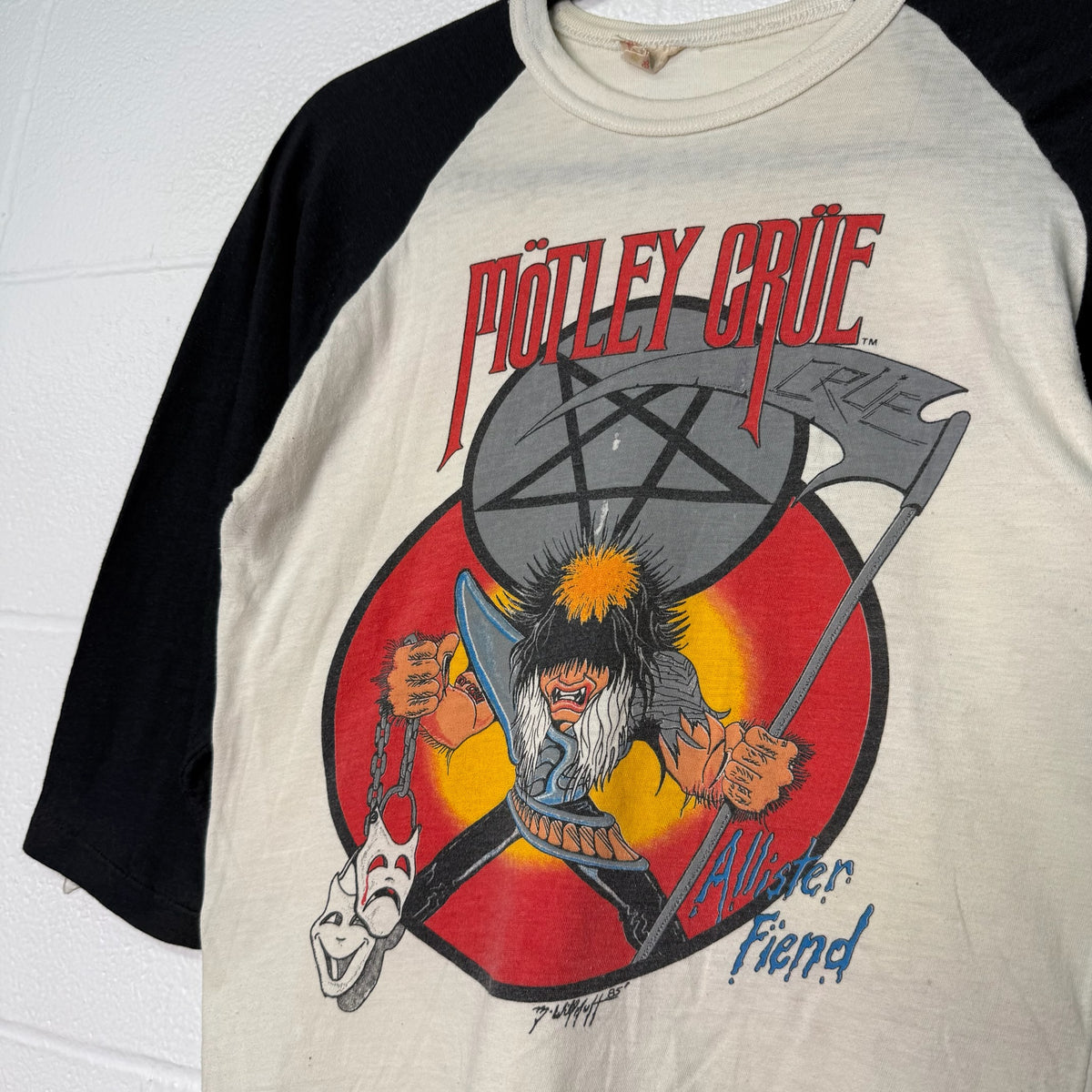 1985 Motley Crue Theatre of Pain Raglan T-Shirt Sz M