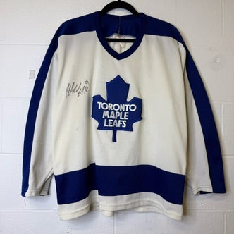 90s Toronto Maple Leafs NHL Hockey Wendell Clark Autographed CCM Jersey Sz L (B1977)