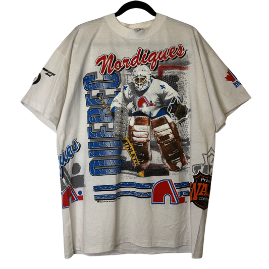 1991 Quebec Nordiques NHL Bulletin T-Shirt Sz XL