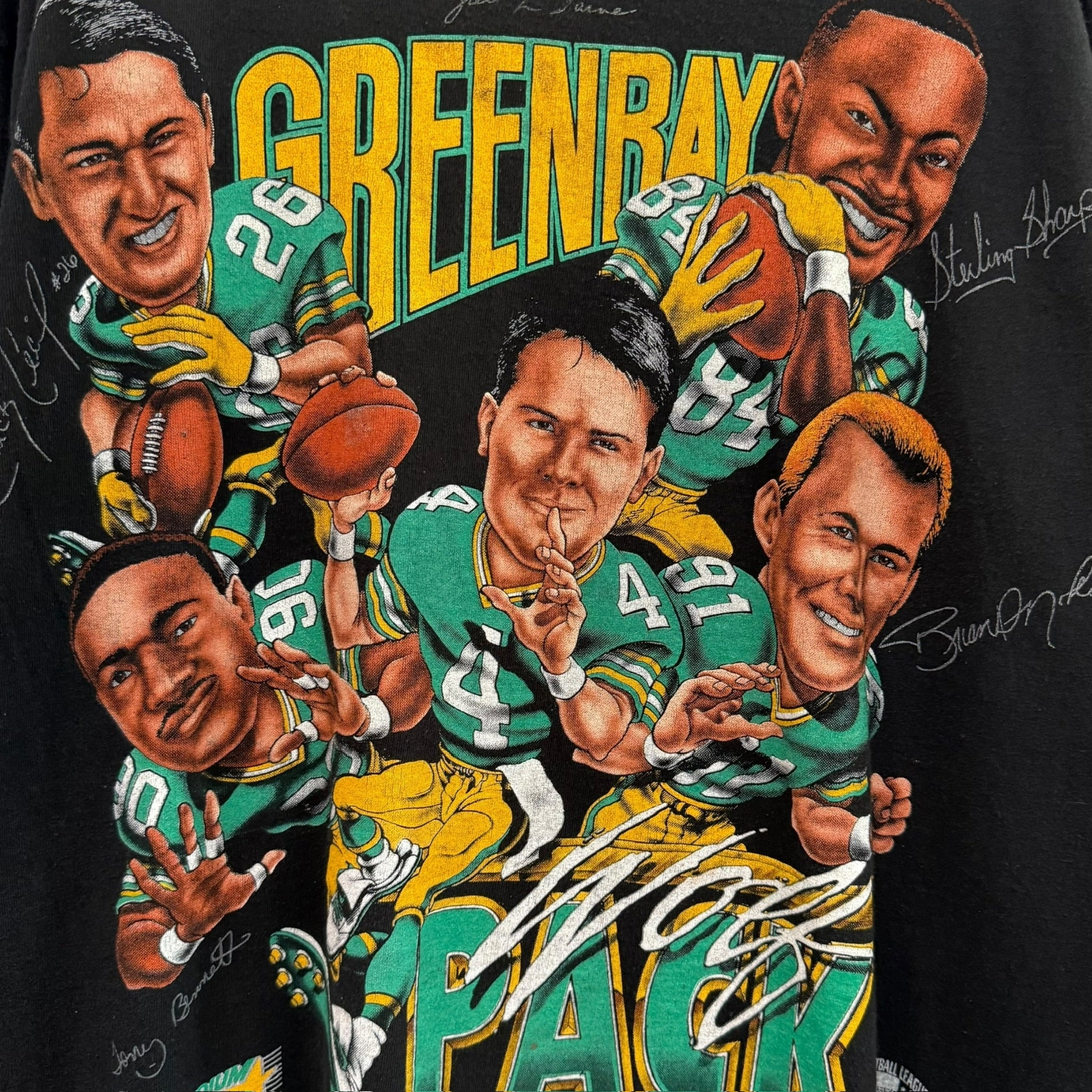 90s Green Bay Packers NFL Xplosion Caricature T-Shirt Sz XL (B1259