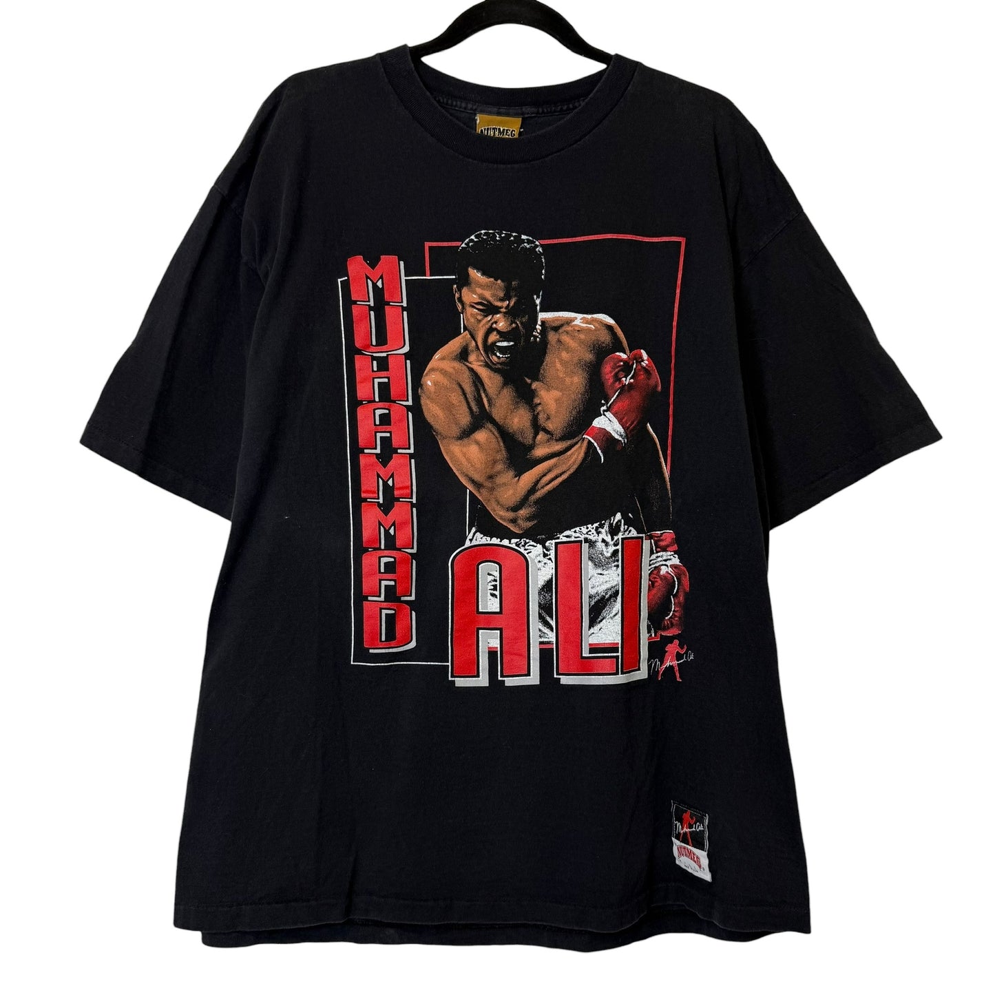90’s Muhammed Ali Boxing Nutmeg Stats T-shirt Sz XL (A6492)