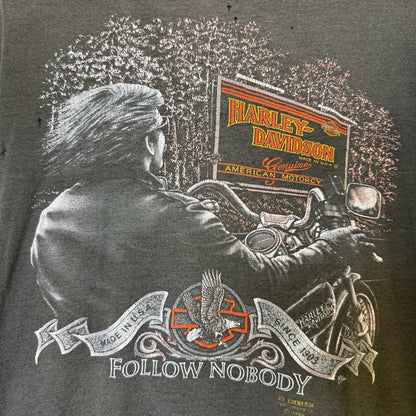 1989 Harley Davidson Chop Shop 3D Emblem T-Shirt Sz M (B471)