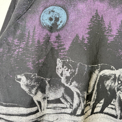 90s Nature Wolf AOP Crewneck Sz XL (A2102)