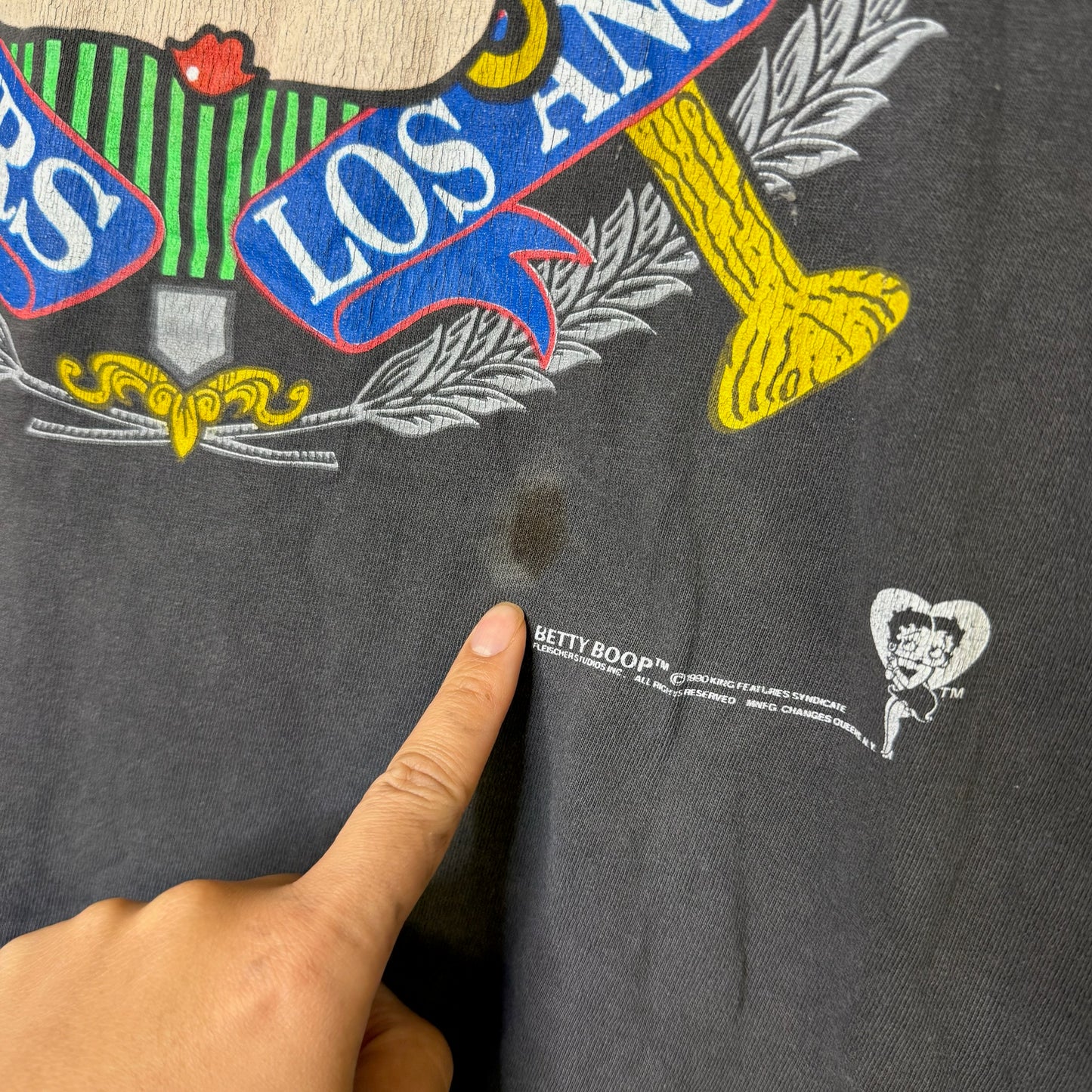 90s Betty Boop LA Dodgers MLB T-Shirt Sz L (B2819)