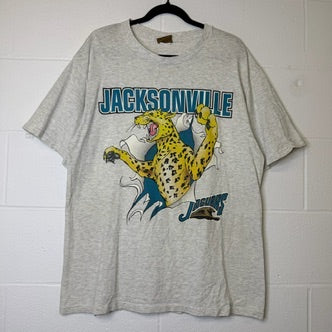1993 Jacksonville Jaguars Nutmeg Breakthrough T-Shirt Sz L (B2079)
