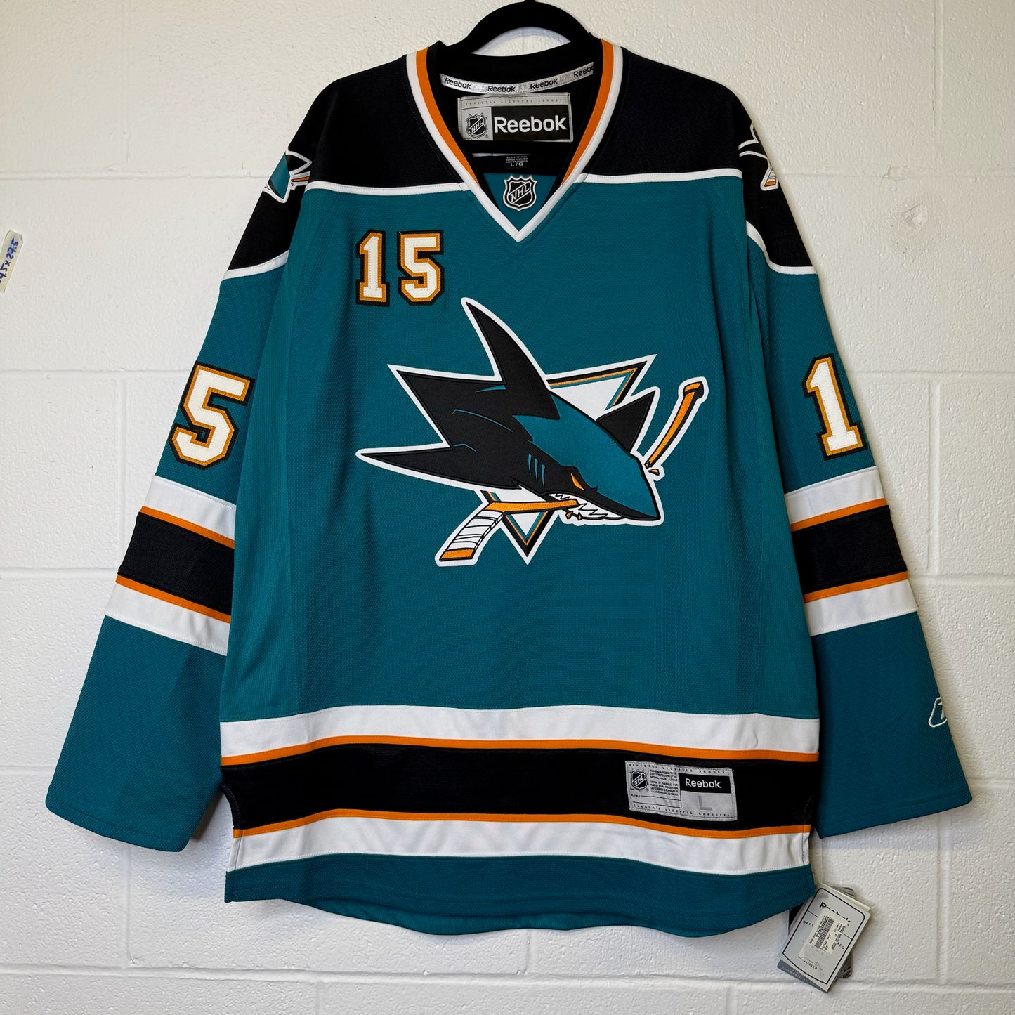 2009-11 Dany Heatley San Jose Sharks Reebok NHL Hockey Jersey Sz L (B1797)