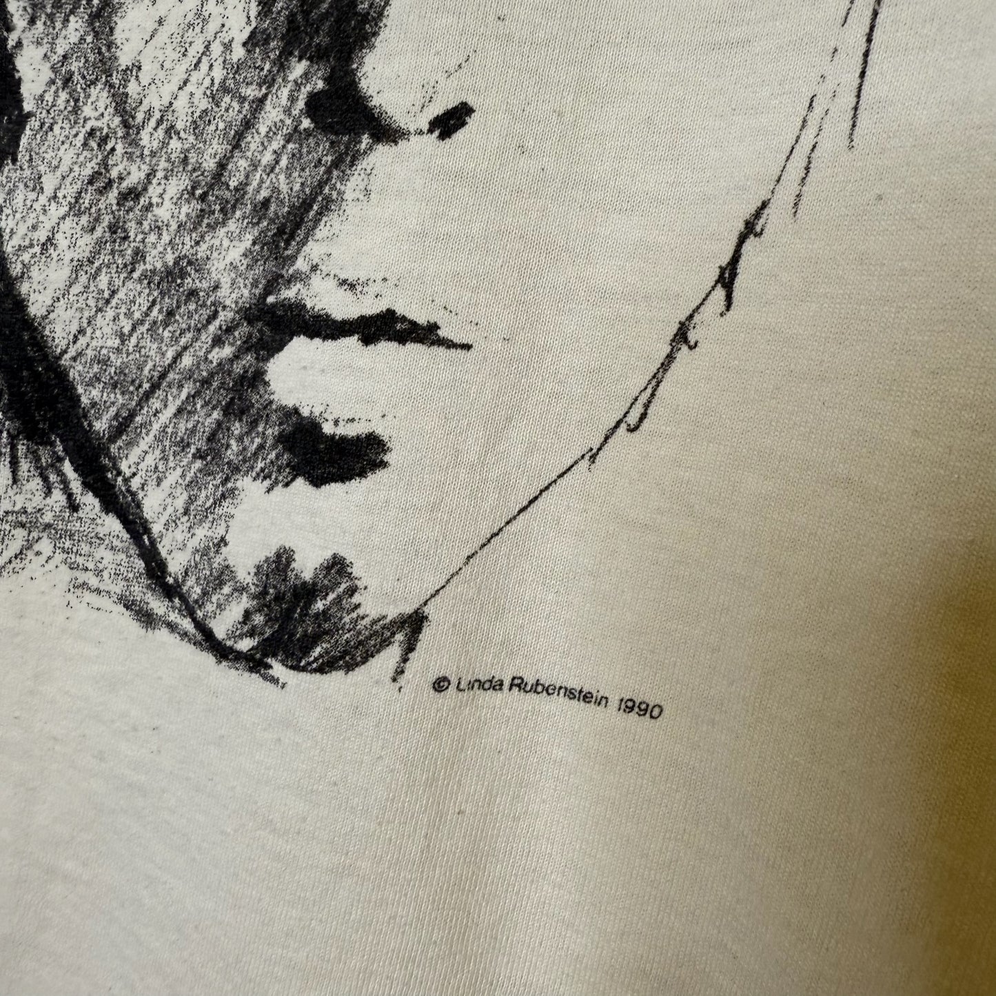 1990 Faces Art John Lennon T-shirt Sz L (B1765)