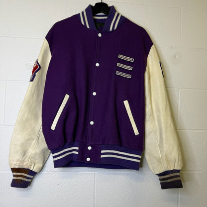 90's Esprit Canada Letterman Leather/wool Jacket Sz L