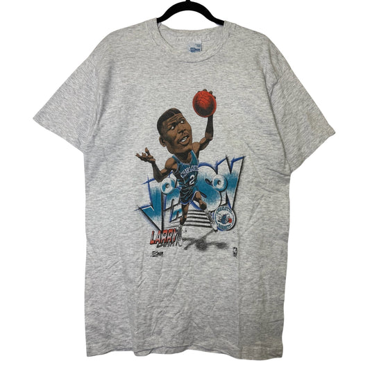 1991 Larry Jason Charlotte Hornets NBA T-Shirt Sz L (B2916)