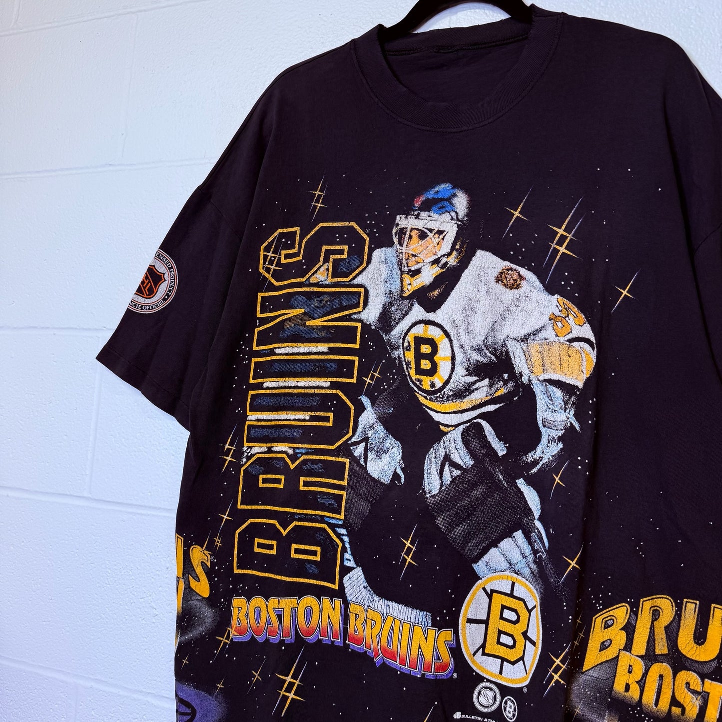 1994 Boston Bruins Bulletin NHL AOP T-Shirt Sz XL (B2473)