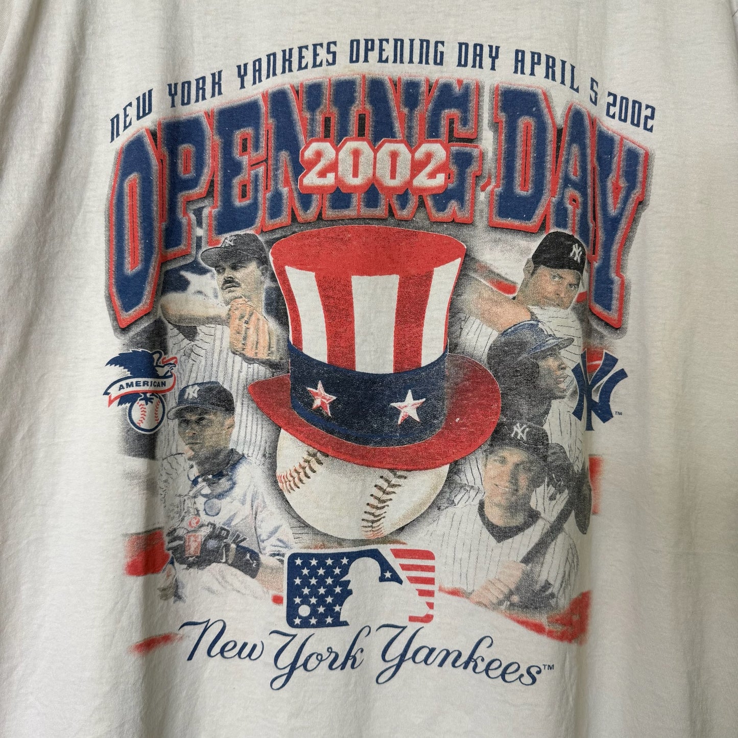 2002 New York Yankees MLB Opening Day T-shirt Sz XL (B1643)