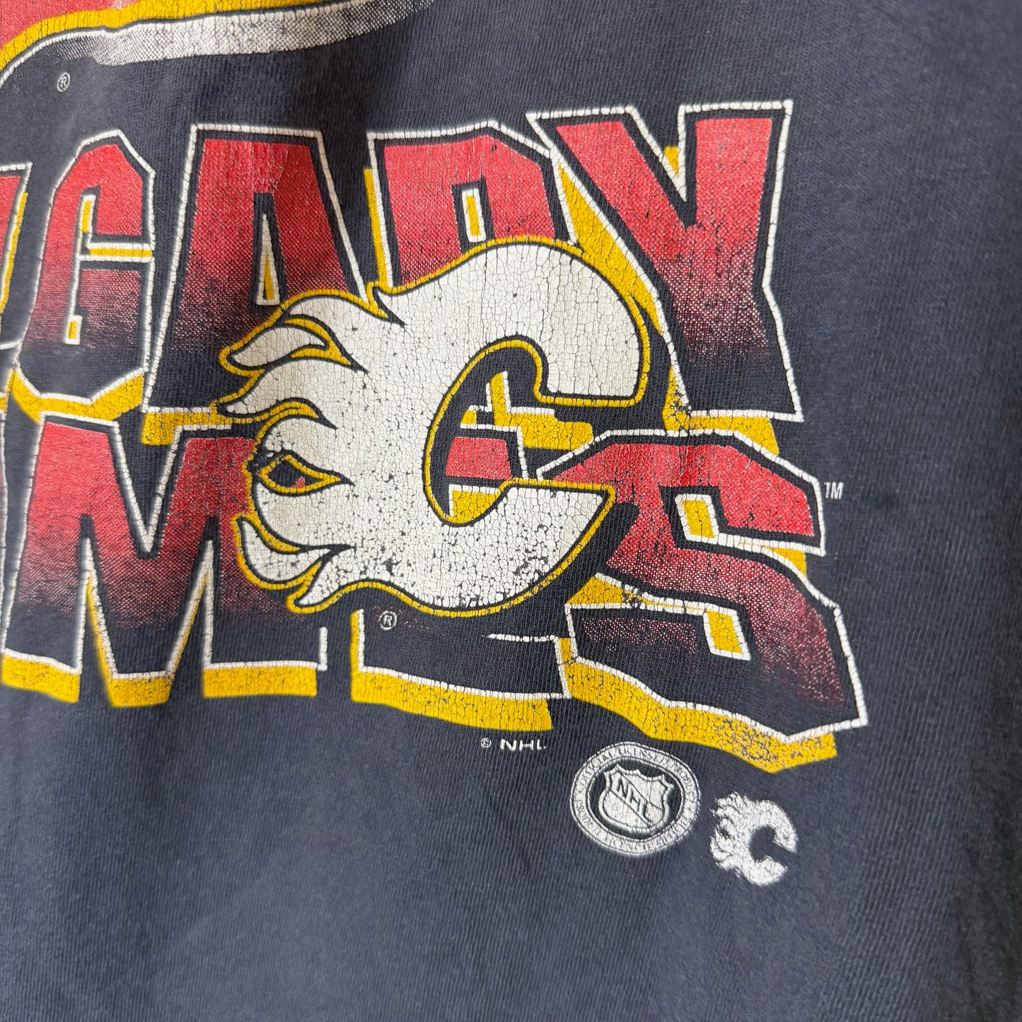 90s Calgary Flames NHL T-Shirt Sz L