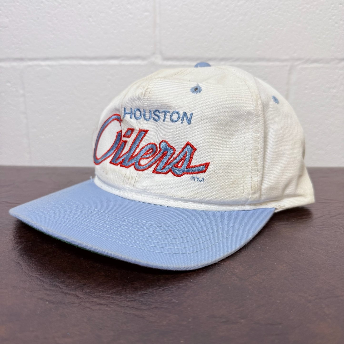 90s Houston Oilers Sports Specialties Script Snapback Hat