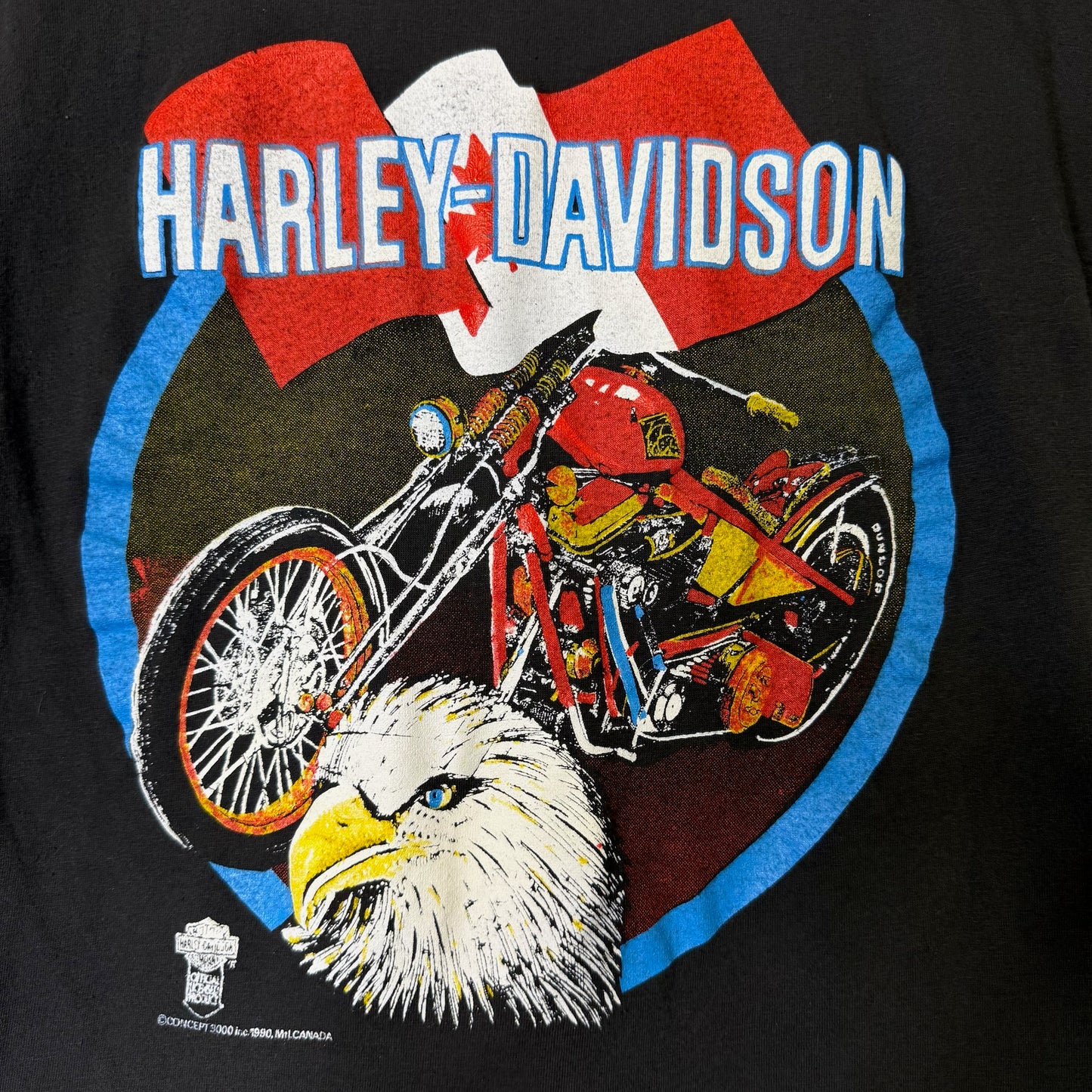 1990 Harley Davidson Canada T-Shirt Sz M (B1357)