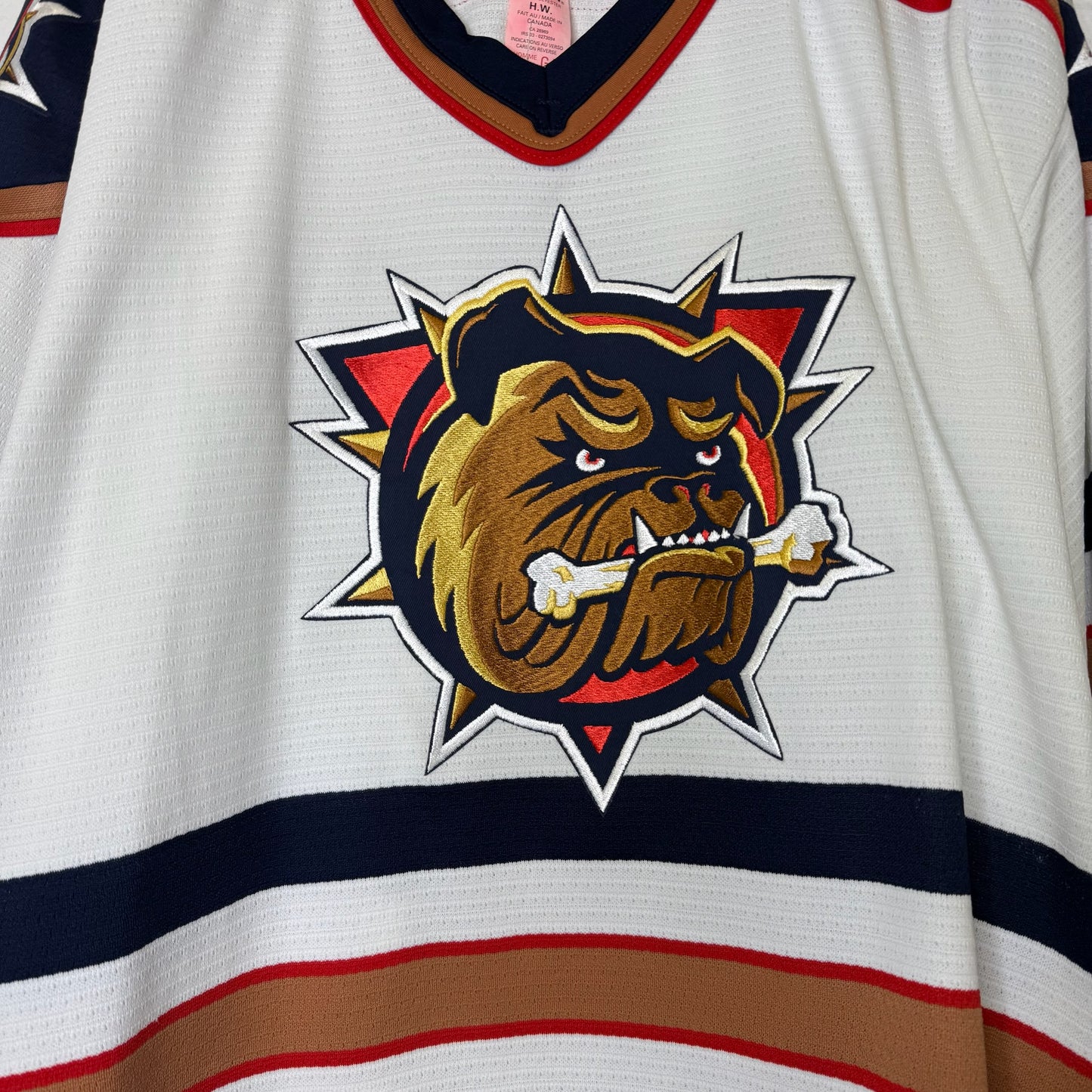 2000's Hamilton Bulldogs Hockey Jersey Sz L (B1809)