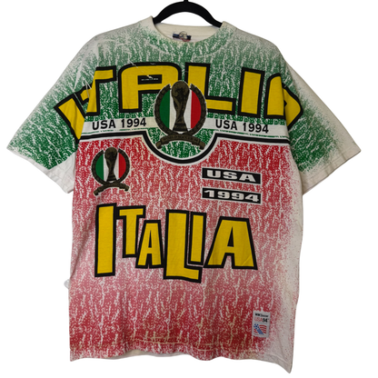 1994 World Cup Italy Soccer AOP T-Shirt Sz L (B2803)