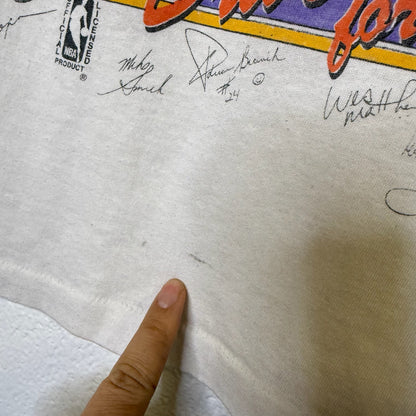 1987 Los Angeles Lakers NBA Caricature T-Shirt Sz L (B631)