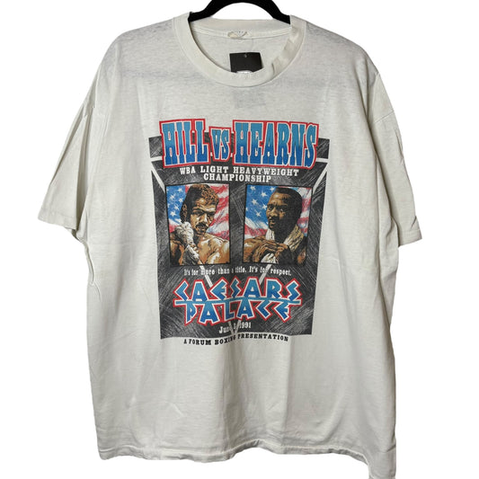 1991 Hill vs Hearns Boxing T-shirt Sz XL (A1660)