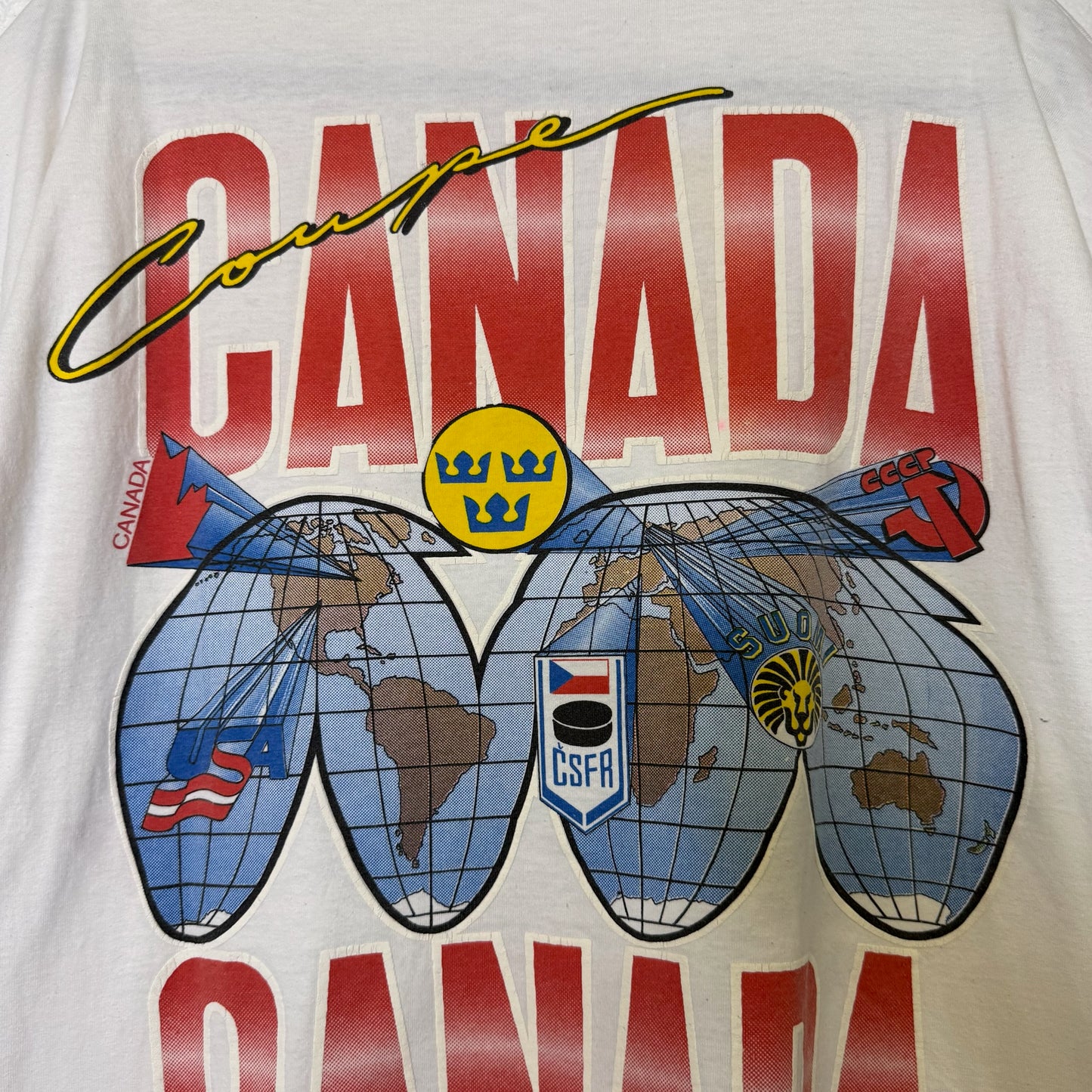 1991 Team Canada Hockey Bulletin Athletics T-Shirt (B2992)
