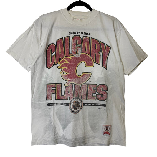 90's Calgary Flames NHL Hockey T-shirt Sz M (B2574)