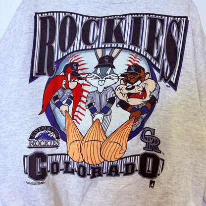 90s Colorado Rockies Looney Tunes NFL Crewneck Sz XL (B2468)