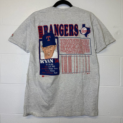 90s Nolan Ryan Texas Rangers Nutmeg MLB T-Shirt Sz L (B2885)