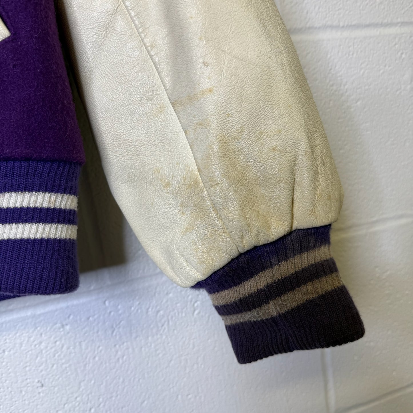 90's Esprit Canada Letterman Leather/wool Jacket Sz L