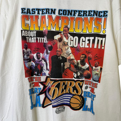 2001 Allen Iverson 76ers NBA Finals T-shirt Sz 2XL (A3765)