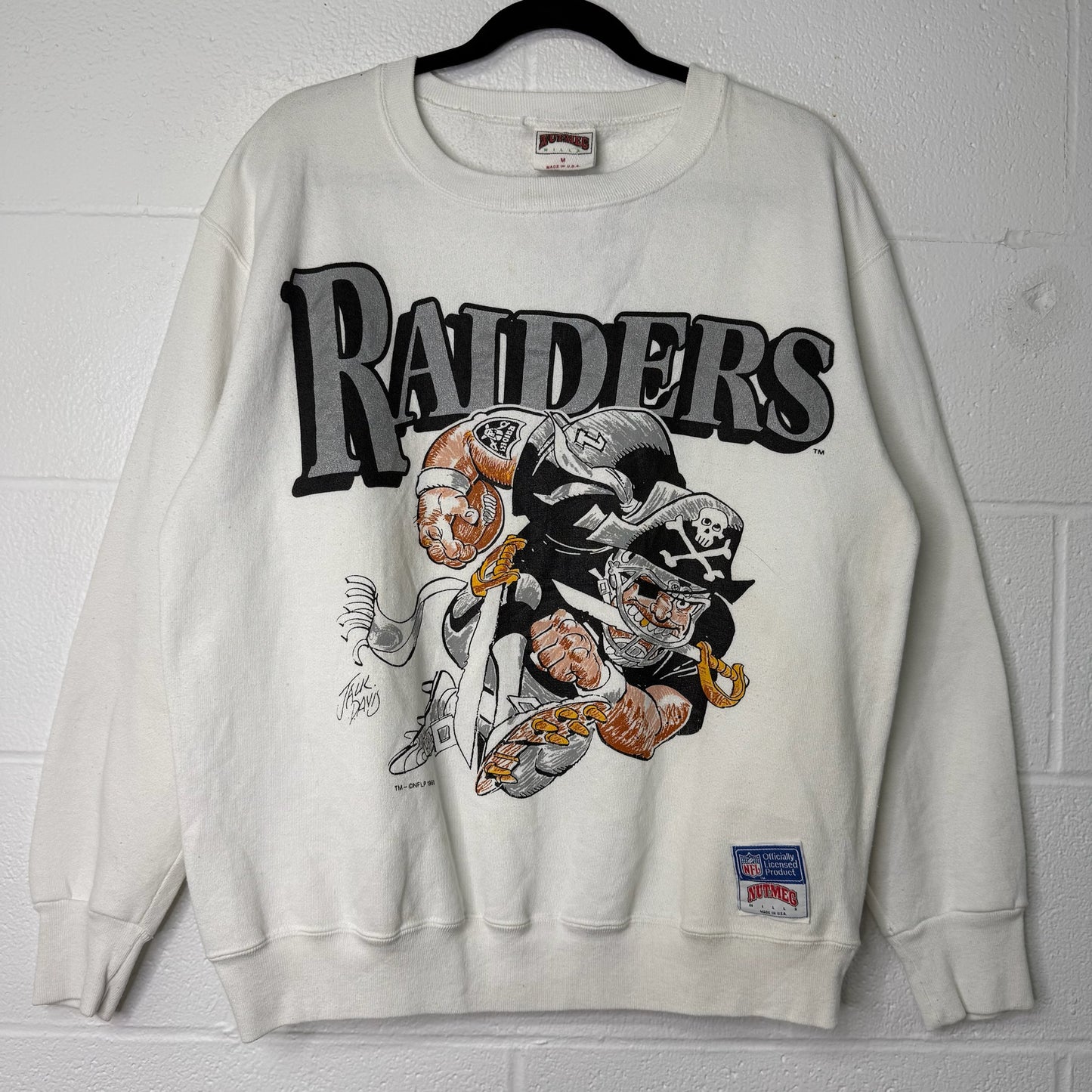 1988 Los Angeles Raiders Jack Davis NFL Crewneck Sz M