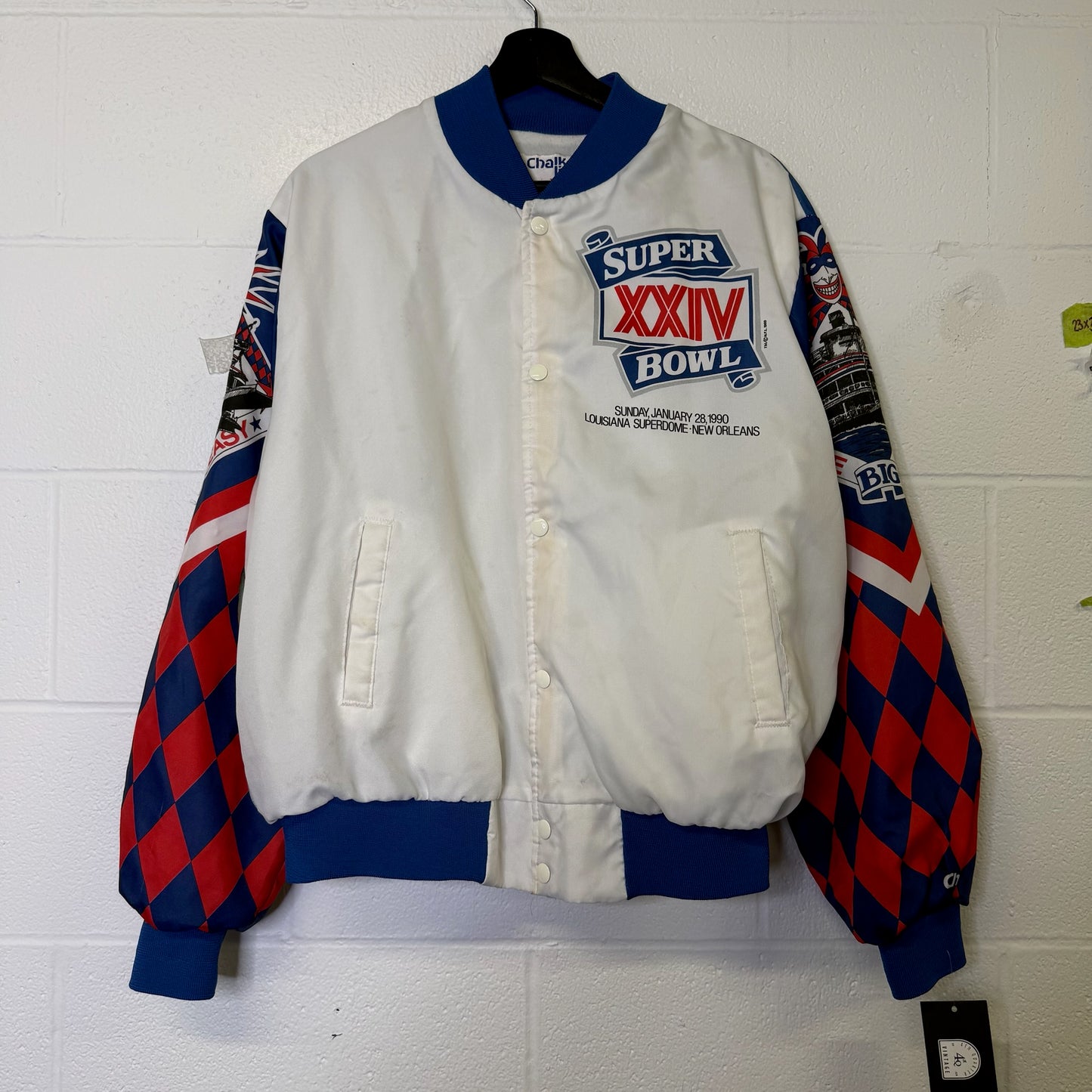 1989 NFL Super Bowl Chalkline Fanmation Jacket Size Large (B2847)
