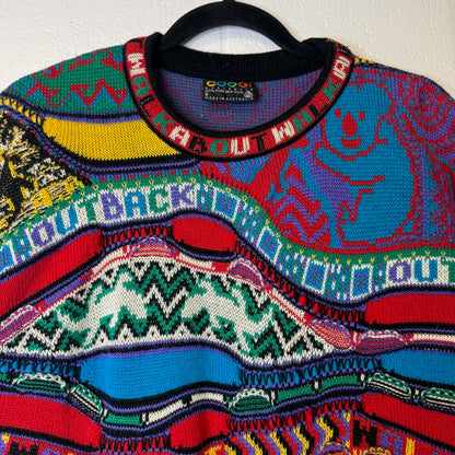 Genuine Coogi Australia Print Limited Edition Knit Sweater Sz S (B2401)