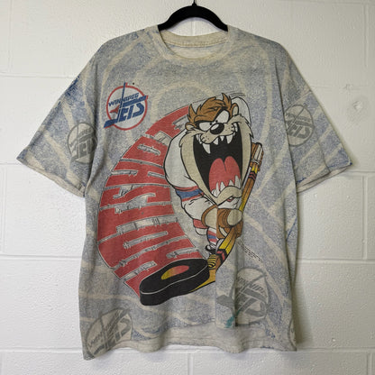 1992 Taz Winnipeg Jets NHL T-Shirt Sz XL (B679)