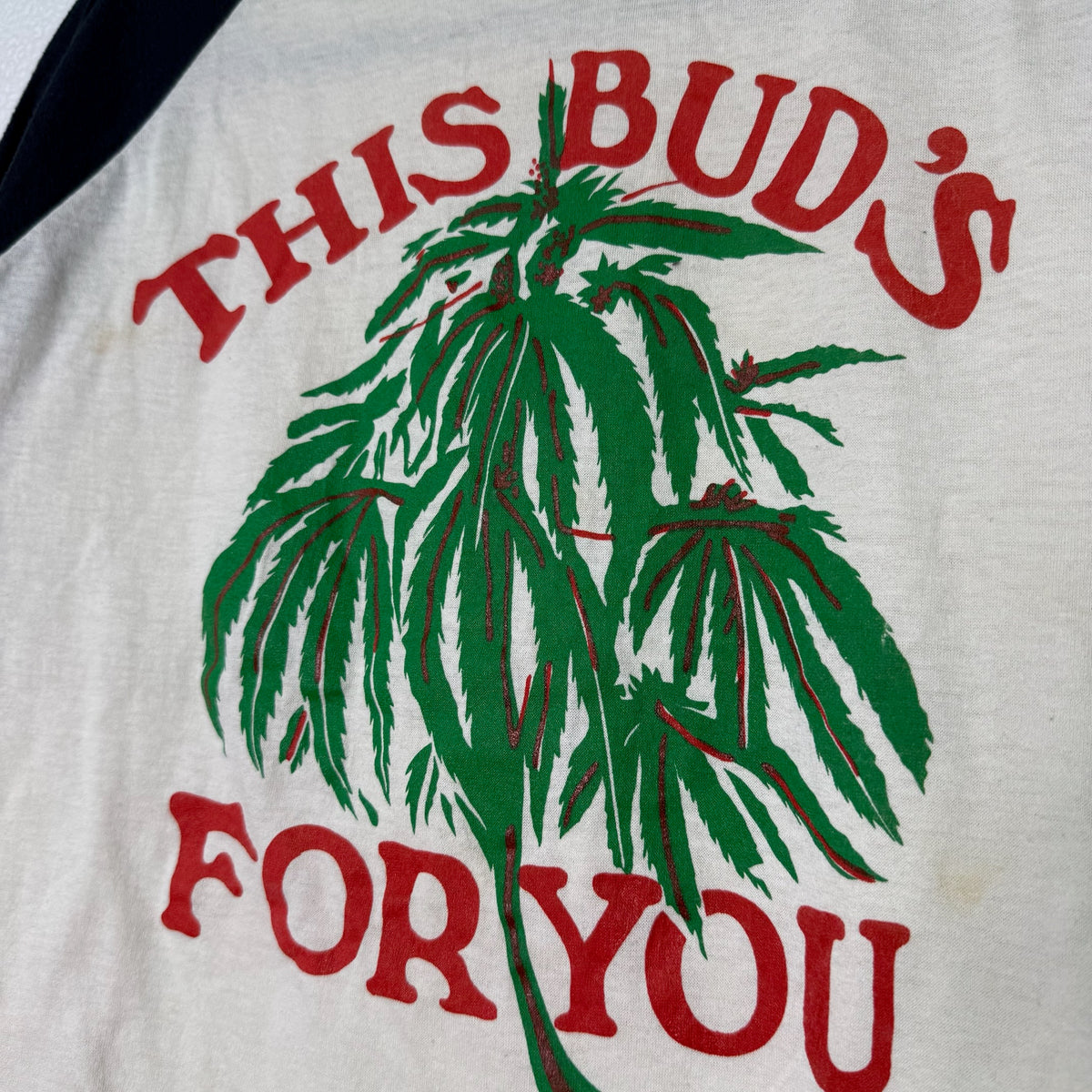 80s This Bud's For You Weed Raglan T-Shirt Sz M