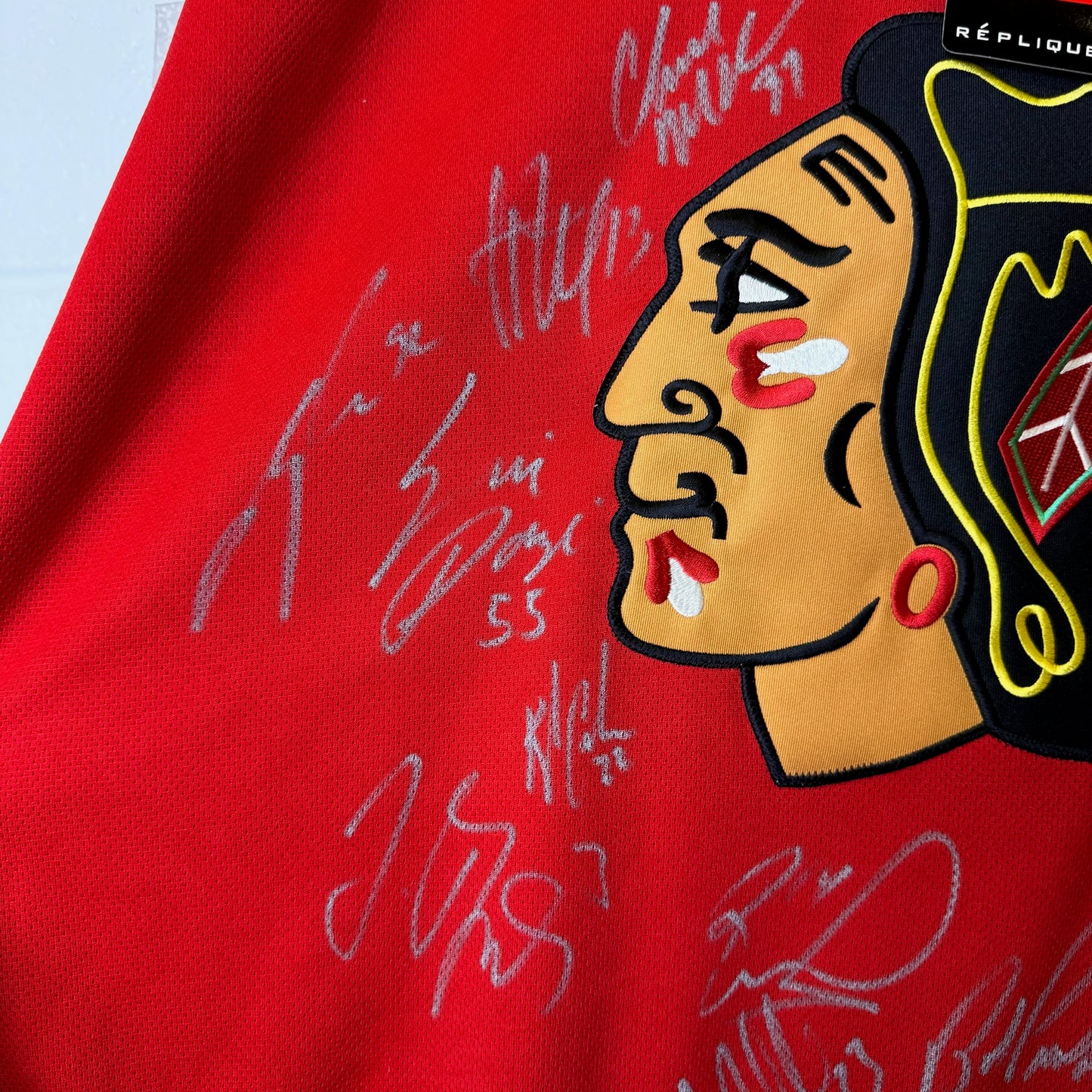 90s Chicago Blackhawks Hockey NHL Jersey Autographed CCM Sz L (B1978)