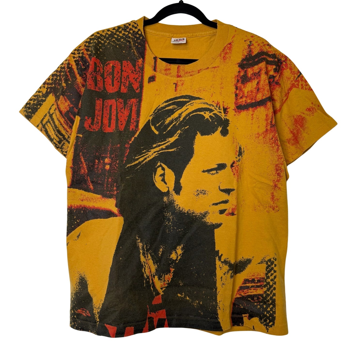 90s Bon Jovi AOP Band T-Shirt Sz L (B2551)