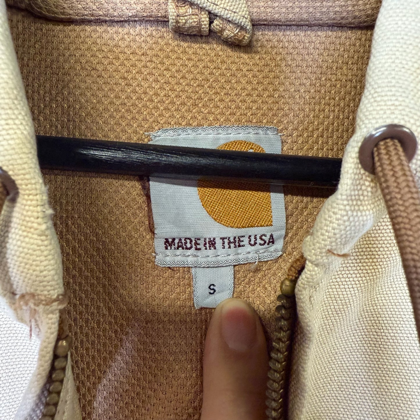 Carhartt Tan Hooded Jacket Sz S (B1781)