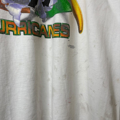 90s Miami Hurricanes T-shirt Sz L (A7299)