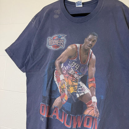 90s Hakeem Olajuwon Rockets T-shirt Sz XL (B2583)