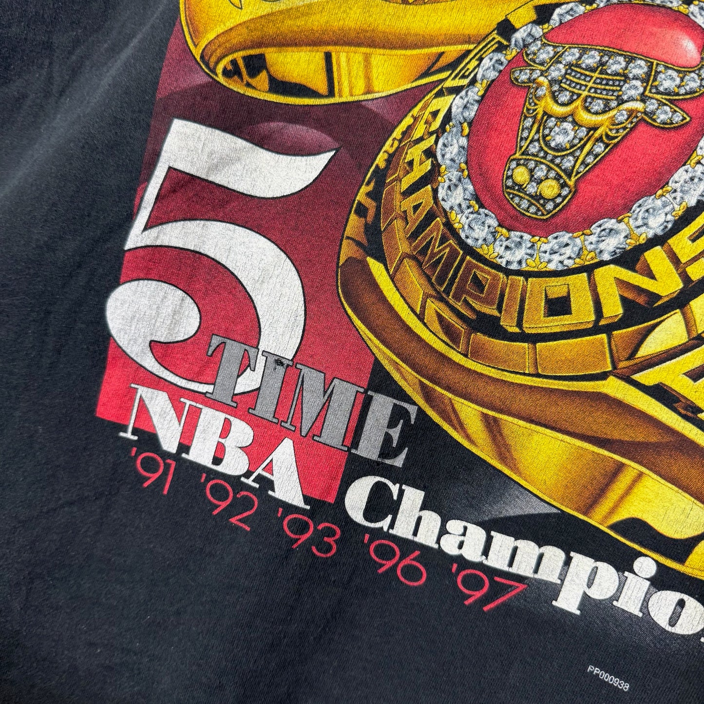 1997 Chicago Bulls Rings NBA T-Shirt Sz XL (B2184)