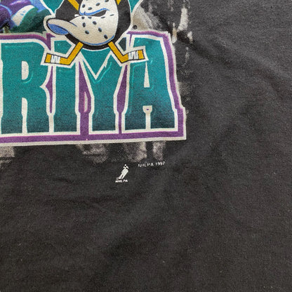 90s Paul Kariya Mighty Ducks T-Shirt Sz L (A3629)