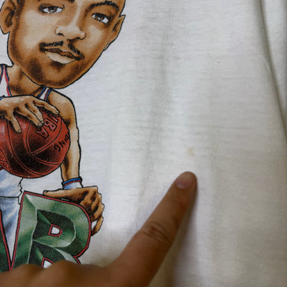 90s Washington Bullets 2Fab Weber Howard NBA Caricature T-Shirt Sz L (B2860)