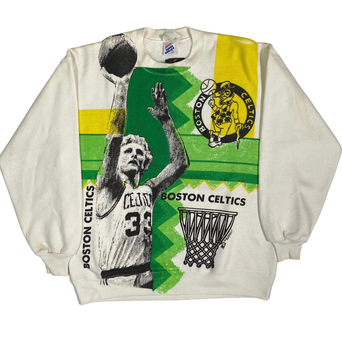 90’s Larry Bird Boston Celtics NBA AOP Crewneck Sz XL (A1744)