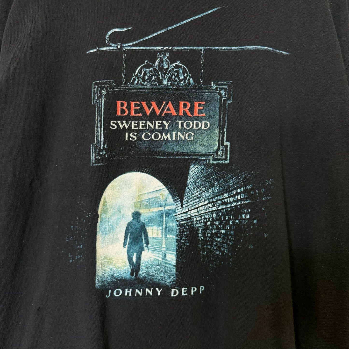 2007 Sweeney Todd Movie Promo T-shirt Sz L (B1009)