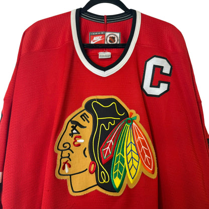 90s Chicago Blackhawks Chris Chelios Nike Hockey Jersey Sz 2XL