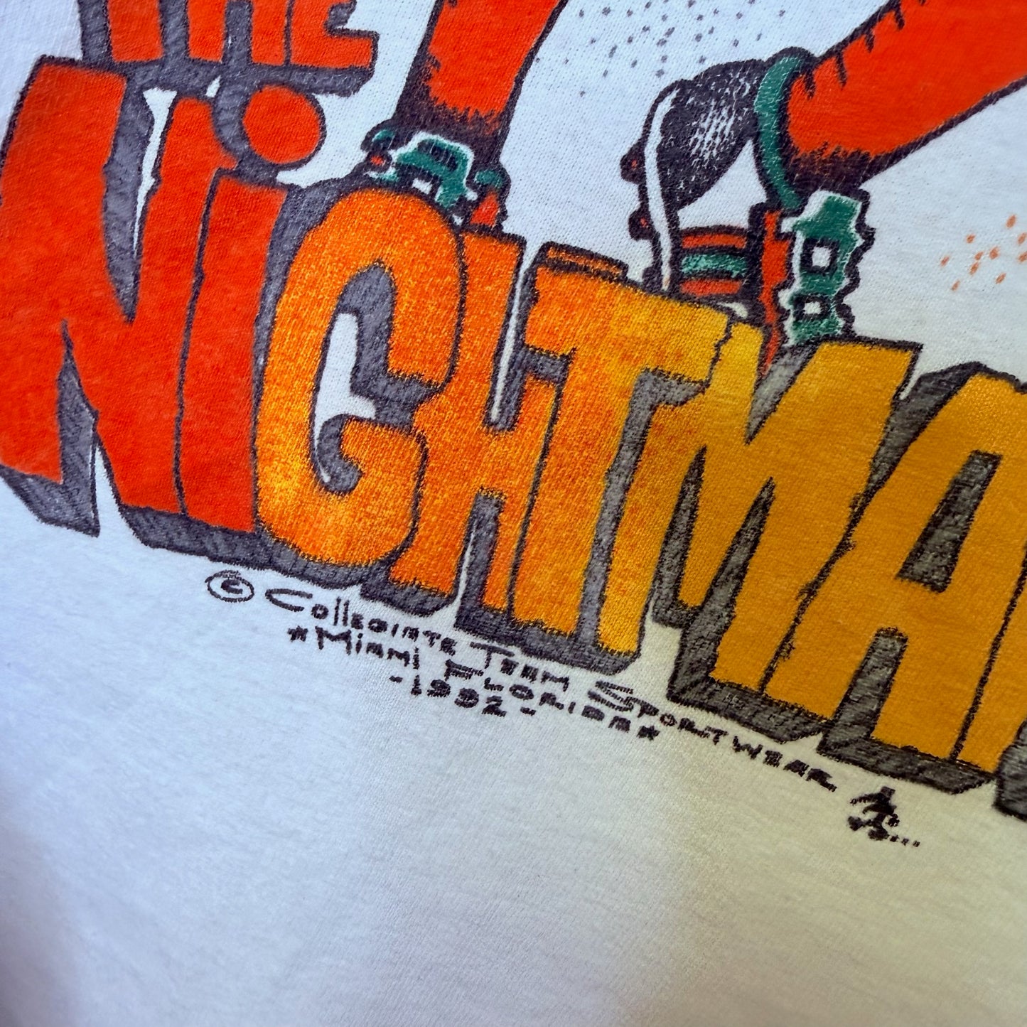 90’s Miami Hurricanes vs Florida Seminoles T-Shirt Sz L (B2465)