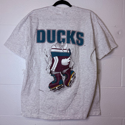 90's Mighty Ducks Nutmeg Breakthrough NHL T-Shirt Sz L (B2347)