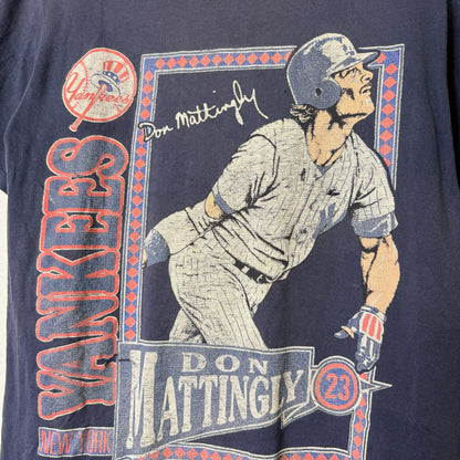 90's NY Yankees Don Mattingly MLB Nutmeg T-shirt Sz L (B1604)